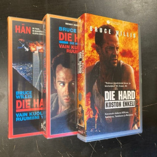 Die Hard 1-3 3xVHS (VG+/M-) -toiminta-